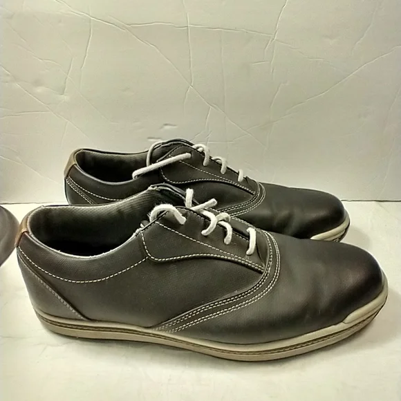 FootJoy Flex Zone Golf Shoes White Black Brown Spikeless Style 53213 Size 11.5M FootJoy | Shoes | Footjoy Energize Mens Golf Shoes 5831black  main image 4